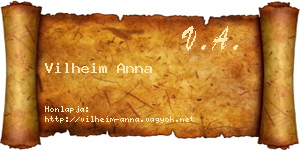 Vilheim Anna névjegykártya